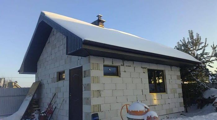 отделка бани из газобетона